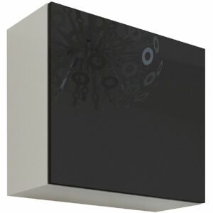 Závěsná skříňka GOVI KWADRAT VG10B bílá / černý lesk