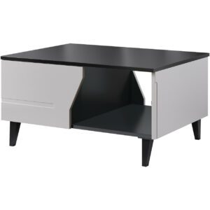 Konferenční stolek GRANADA světle šedý / černý mat VÝPRODEJ