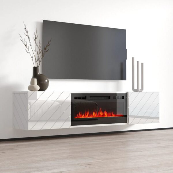 Komoda RTV LUXO EF bílá / krb černý - Image 3
