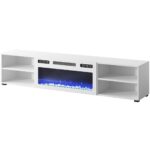 Komoda RTV LOOP 180 EF bílá / krb bílý