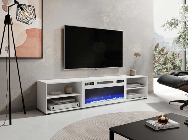 Komoda RTV LOOP 180 EF bílá / krb bílý - Image 2