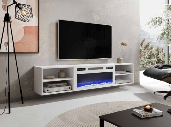 Komoda RTV LOOP 180 EF bílá / krb bílý - Image 4