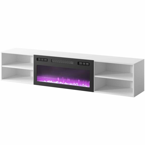 Komoda RTV LOOP 180 EF bílá / krb černý - Image 3