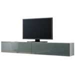 Komoda RTV 180 GOVI GREY A VG1 bílá / šedý lesk