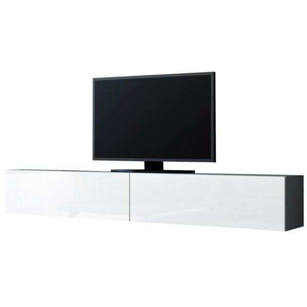 Obývací stěna GOVI GREY 4B šedá / bílý lesk - Image 2