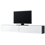 Komoda RTV 180 GOVI GREY B VG1 šedá / bílý lesk