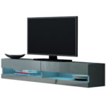 Komoda RTV 140 GOVI NEW GREY C VG12 šedá / šedý lesk