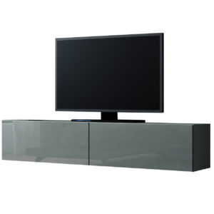 Komoda RTV 140 GOVI GREY C VG4 šedá / šedý lesk