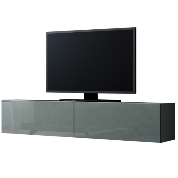 Komoda RTV 140 GOVI GREY C VG4 šedá / šedý lesk