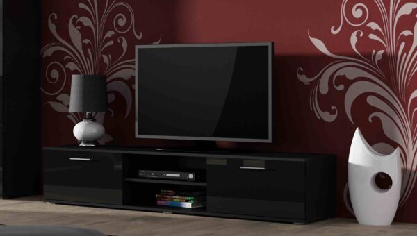 Komoda RTV BRNO SH3D černá / černý lesk - Image 2