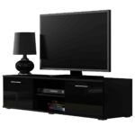 Komoda RTV BRNO SH4D černá / černý lesk