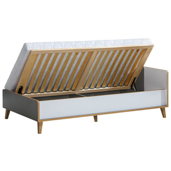 Postel 90x195 WERSA W10 antracit / dub riviera / briliantová bílá - Image 2