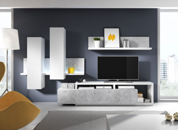 Komoda RTV TABO BT40 bílá / beton colorado - Image 3