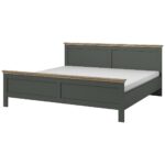 Postel 140x200 TEVORA EV30 zelená / dub lefkas