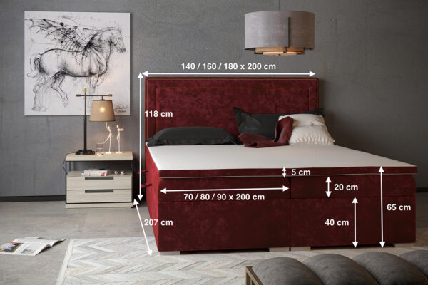 Kontinentální postel ANNABEL 160x200 magic velvet 2216 - Image 3