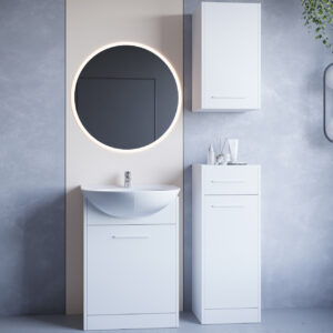 Koupelnový nábytek se zrcadlem NEPPA LED bílý laminát