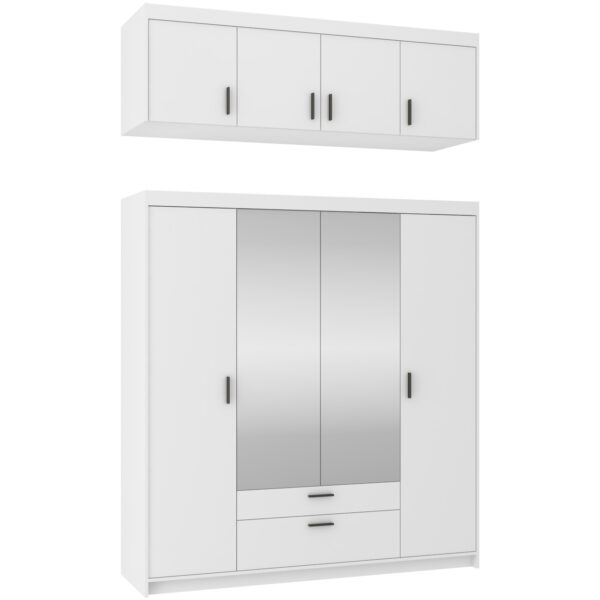 Skříň se zrcadlem ELENI 4D2S bílá - Image 3