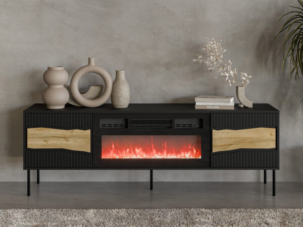 RTV komoda s krbem CONTE 180 EF černá / dub wotan - Image 4