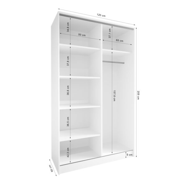 Posuvná skříň se zrcadlem TRIVI A 120 bílá / zlatá - Image 6