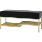 Předsíňová lavice ARAD 100cm zlatý / kronos 34