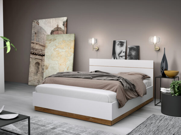 Postel se zdvíhacím roštem 160x200 DENTRO DT02 bílá / dub stirling - Image 6