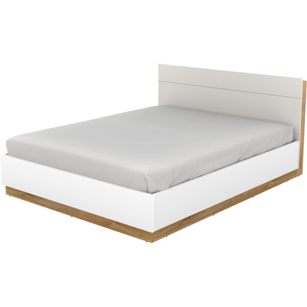 Postel se zdvíhacím roštem 160x200 DENTRO DT02 bílá / dub stirling